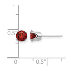 14k White Gold 5mm Round January/Garnet Stud Earrings