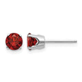 14k White Gold 5mm Round January/Garnet Stud Earrings