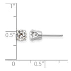 14k White Gold 5mm Round April/White Topaz Stud Earrings