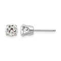 14k White Gold 5mm Round April/White Topaz Stud Earrings