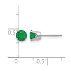 14k White Gold 5mm Round May/Emerald Stud Earrings