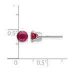 14k White Gold 5mm Round July/Ruby Stud Earrings