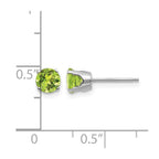 14k White Gold 5mm Round August/Peridot Stud Earrings