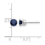 14k White Gold 5mm Round September/Natural Sapphire Stud Earrings