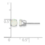 14k White Gold 5mm Round October/Opal Stud Earrings