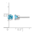 14k White Gold 5mm Round December/Blue Topaz Stud Earrings