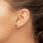 14k 5mm Round Bezel February/Amethyst Post Earrings