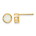 14k 5mm Round Bezel October/Opal Post Earrings