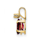 14k Diamond and 6x4 Oval January/Garnet Birthstone Pendant