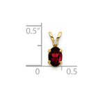 14k Diamond and 6x4 Oval January/Garnet Birthstone Pendant
