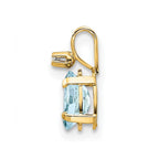 14k Diamond and 6x4 Oval March/Aquamarine Birthstone Pendant