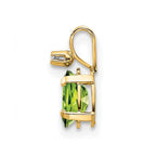 14k Diamond and 6x4 Oval August/Peridot Birthstone Pendant