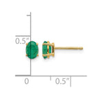 14k 6x4 Oval May/Emerald Post Earrings