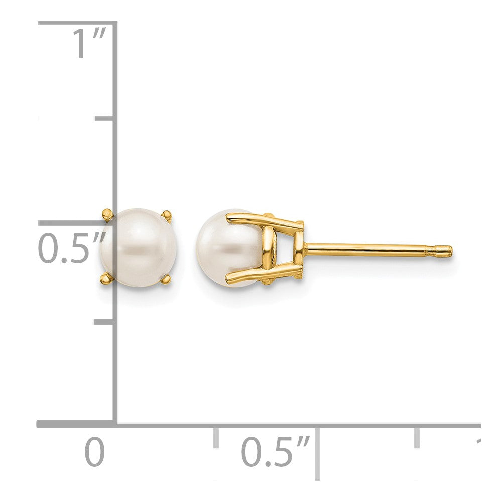 14k 4.5mm Round June/Freshwater Cultured Pearl Post Earrings