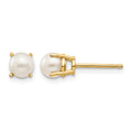 14k 4.5mm Round June/Freshwater Cultured Pearl Post Earrings