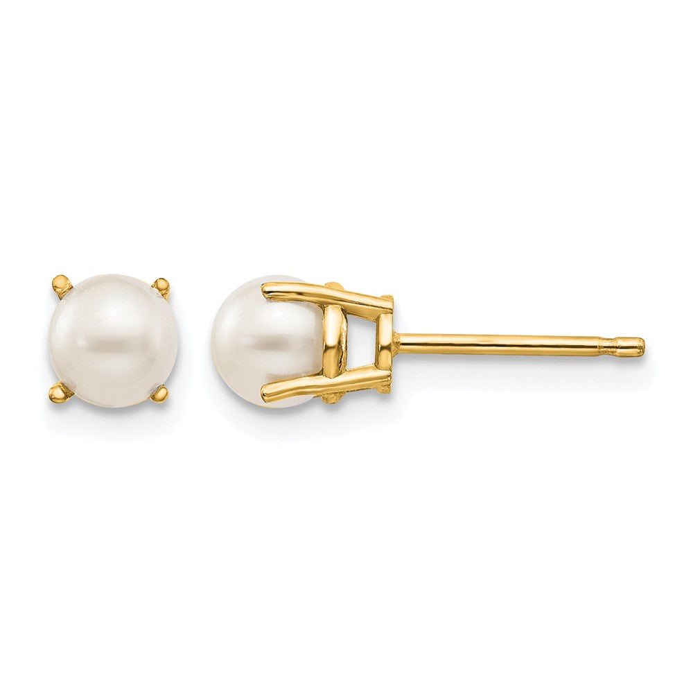 14k 4.5mm Round June/Freshwater Cultured Pearl Post Earrings