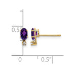 14k Diamond and 5x3 Oval February/Amethyst Birthstone Earrings