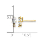 14k Diamond and 5x3 Oval April/White Topaz Birthstone Earrings