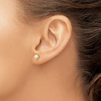 14k Diamond and 3.5mm June/Freshwater Cultured Pearl Birthstone Earrings
