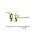 14k Diamond and 5x3 Oval August/Peridot Birthstone Earrings