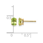 14k 6x4 Oval August/Peridot Post Earrings
