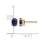 14k 6x4 Oval September/Sapphire Post Earrings