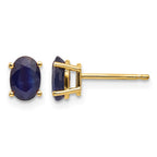 14k 6x4 Oval September/Sapphire Post Earrings