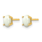 14k 6x4 Oval October/Opal Post Earrings