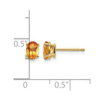 14k 6x4 Oval November/Citrine Post Earrings