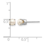 14k White Gold 5mm Round June/Freshwater Cultured Pearl Stud Earrings