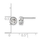 14k White Gold 5mm Round Bezel April/White Topaz Post Earrings