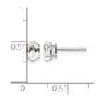 14k White Gold 6x4 Oval April/White Topaz Post Earrings