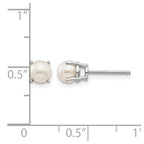 14k White Gold 4.5mm Round June/Freshwater Cultured Pearl Post Earrings