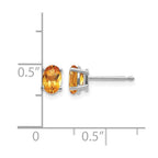 14k White Gold 6x4 Oval November/Citrine Post Earrings