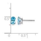 14k White Gold 6x4 Oval December/Blue Topaz Post Earrings
