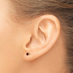 14k 3mm Round January/Garnet Post Earrings