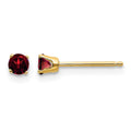 14k 3mm Round January/Garnet Post Earrings
