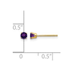 14k 3mm Round February/Amethyst Post Earrings