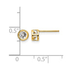 14k 4mm Round Bezel April/White Topaz Post Earrings