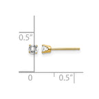 14k 3mm Round April/ White Topaz Post Earrings