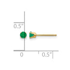 14k 3mm Round May/Emerald Post Earrings