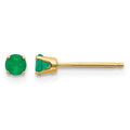 14k 3mm Round May/Emerald Post Earrings