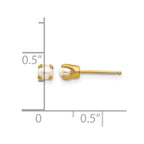 14k 3mm Round June/Freshwater Cultured Pearl Post Earrings