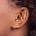 14k 3mm Round July/Ruby Post Earrings