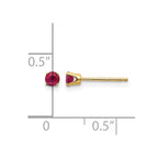 14k 3mm Round July/Ruby Post Earrings