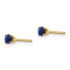 14k 3mm Round September/Sapphire Post Earrings
