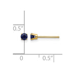 14k 3mm Round September/Sapphire Post Earrings