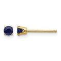 14k 3mm Round September/Sapphire Post Earrings