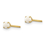 14k 3mm Round October/Opal Post Earrings