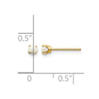 14k 3mm Round October/Opal Post Earrings